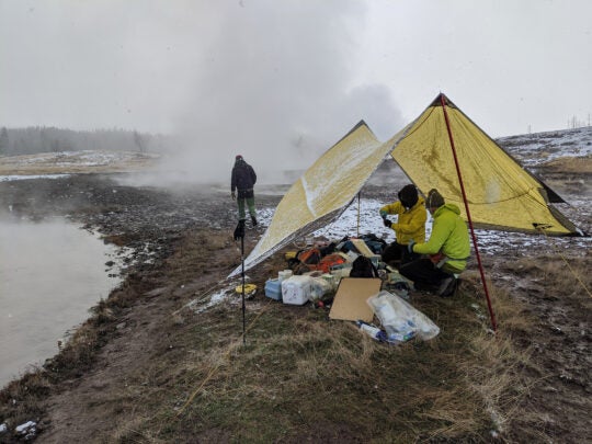 Campsite out in the field