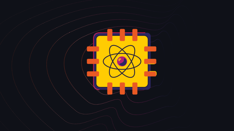 Illustration of a molecule housed inside a computer chip.